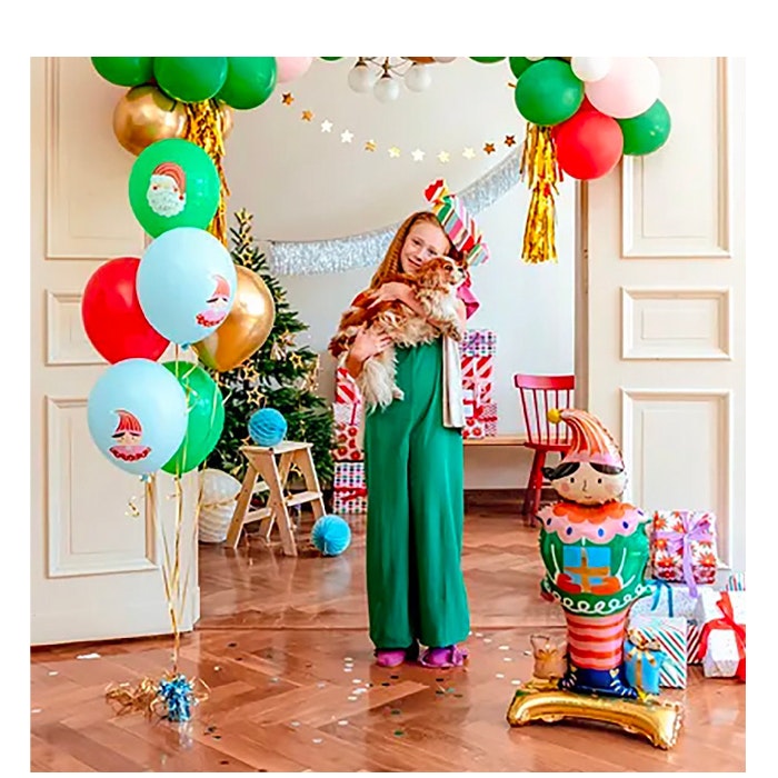 Folieballong Julnisse med Paket