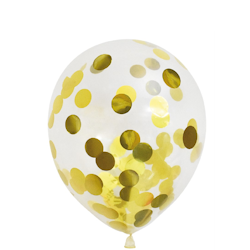 Latexballonger Konfetti Guld 6-pack