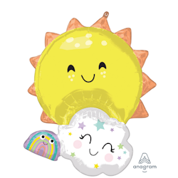 Folieballong Happy Sunshine Cloud and Rainbow SuperShape 71 cm