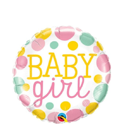 Qualatex Folieballong Baby Girl Dots
