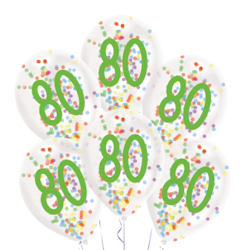Latexballonger Konfetti 80 år