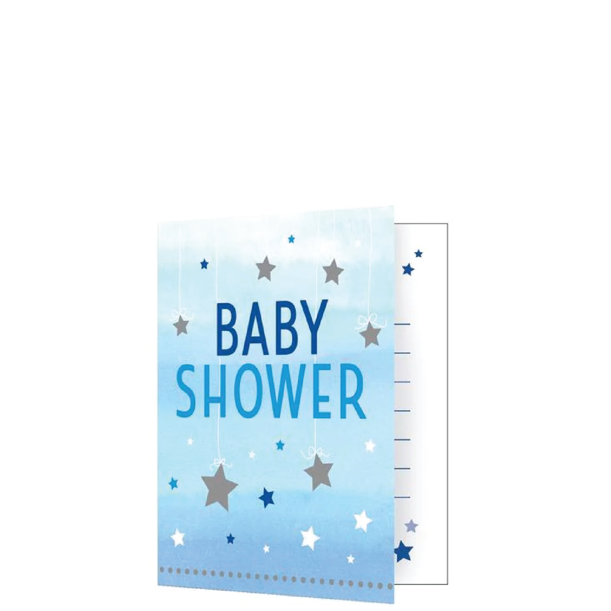 Twinkle Little Star Blå Inbjudningskort Babyshower