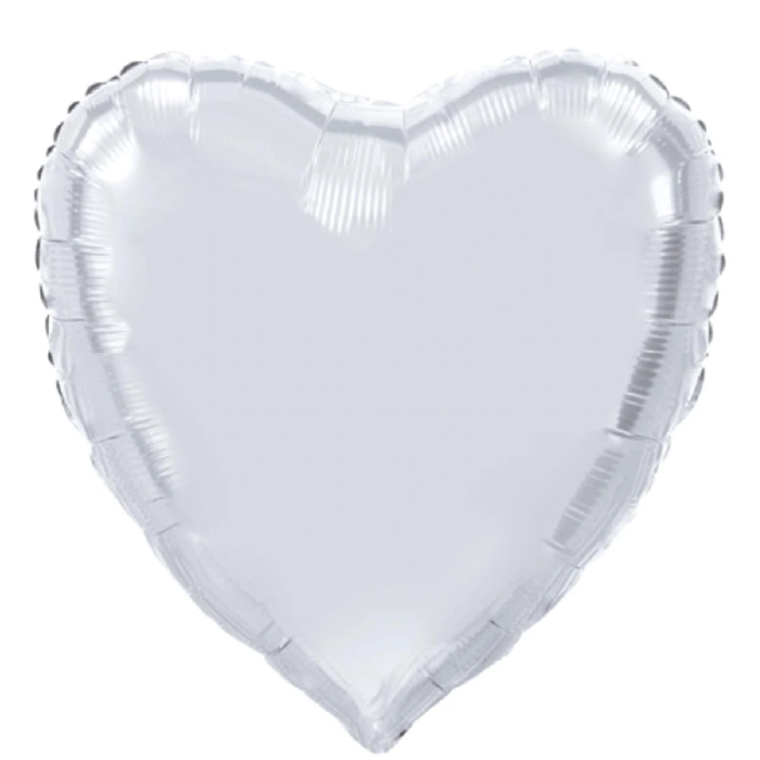Folieballong hjärta XL Silver