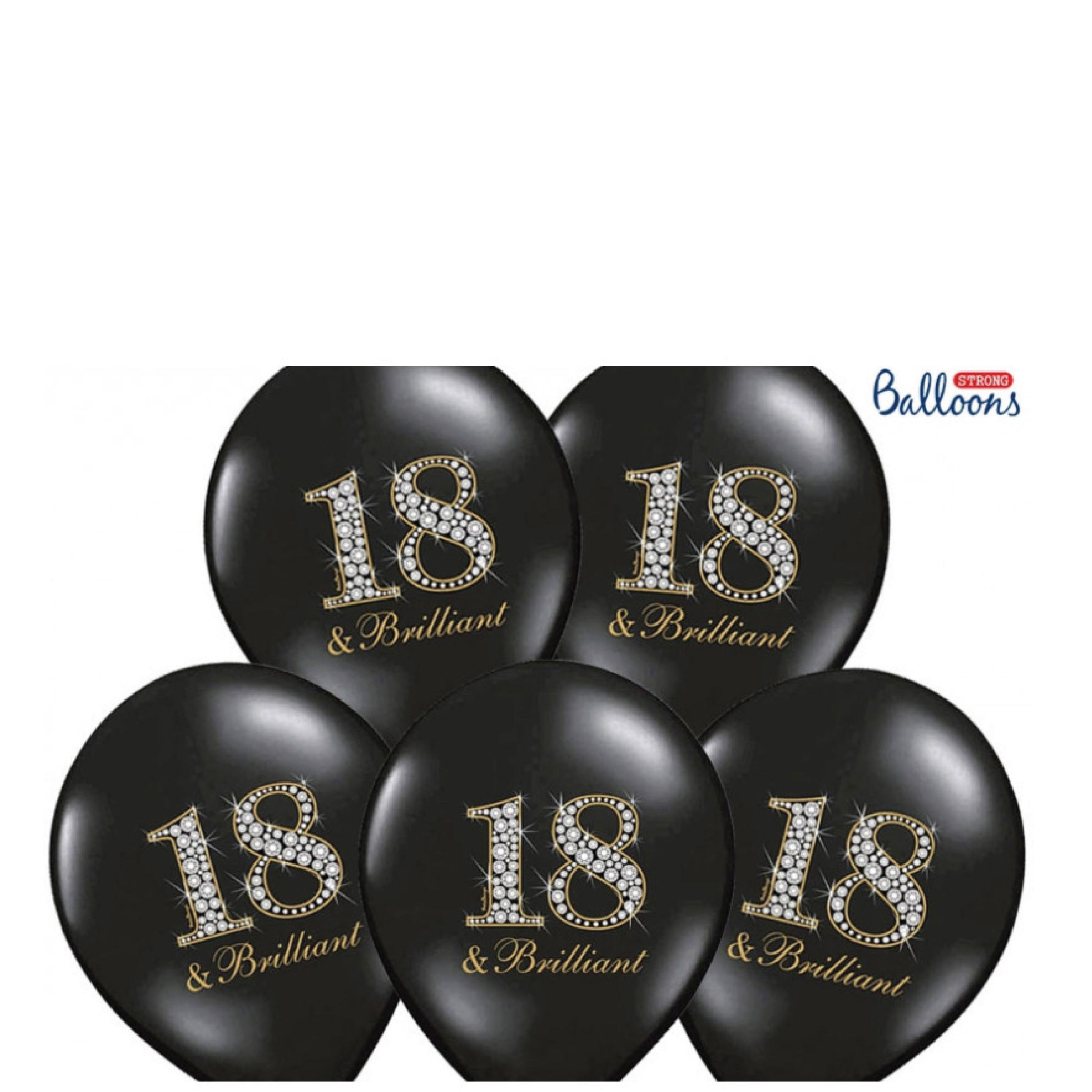 Latexballonger 18 & Brilliant Pastel Black 30cm 6st Strong