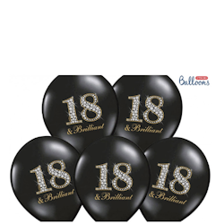 Latexballonger 18 & Brilliant Pastel Black 30cm 6st Strong