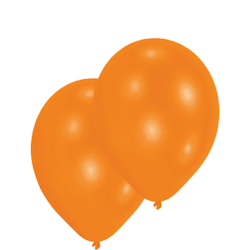 Latexballonger Metallic Orange 10 st