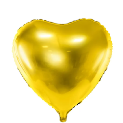 Folieballong hjärta gold 45 cm
