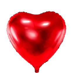 Folieballong hjärta red 45 cm