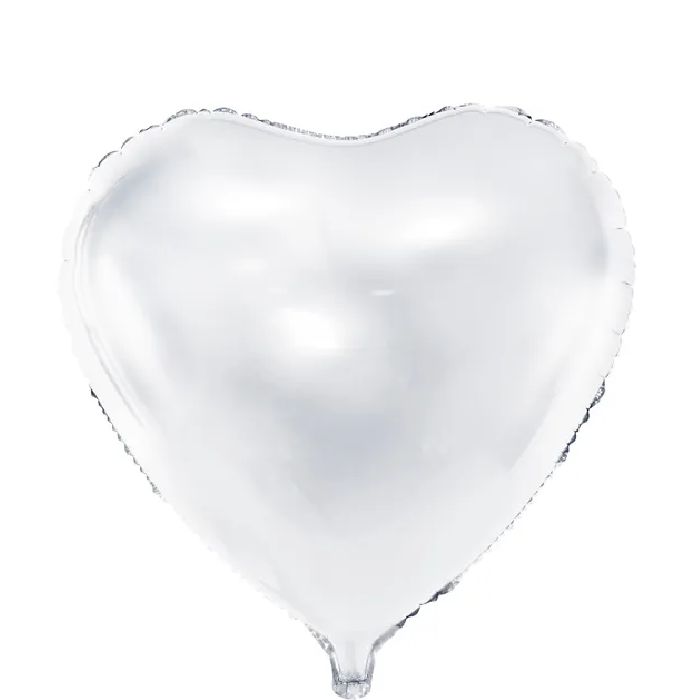 Folieballong hjärta white 45 cm