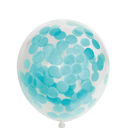 Latexballonger Konfetti Baby Blue 30cm 6st