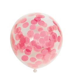 Latexballonger Konfetti Baby Pink 30cm 6st