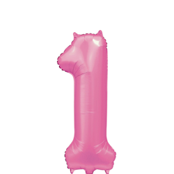 Folieballong Nr 1 Satin Pink 86 Cm