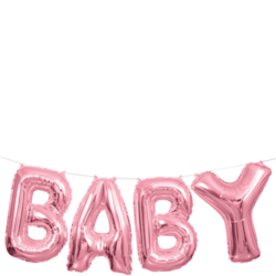 Folieballongballonger Kit Rosa Baby