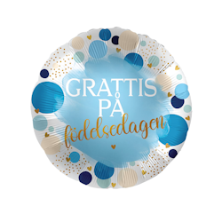 Premioloon Folieballong Grattis På Födelsedagen Blå