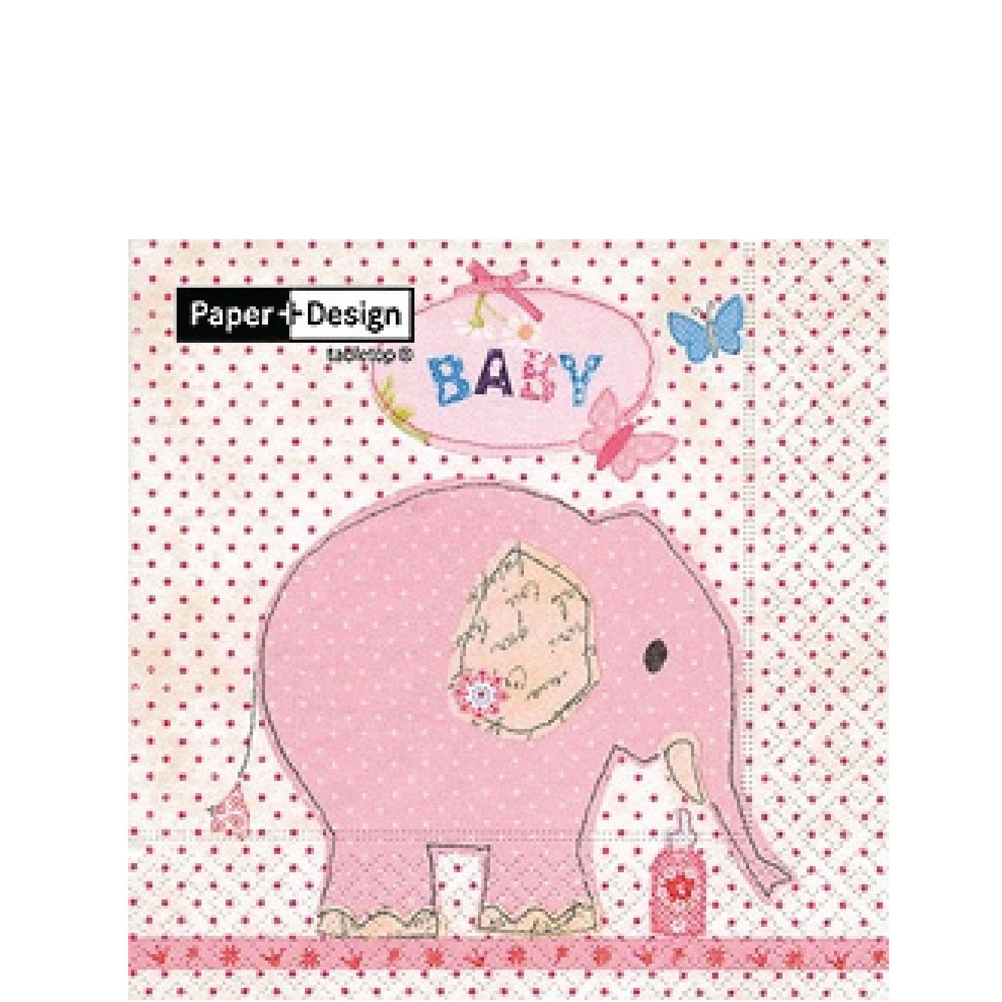 Servetter Baby Elephant Pink 20 st - Lager888