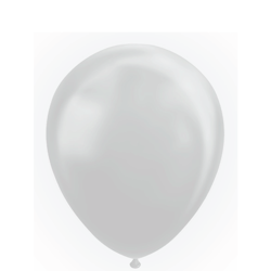 Latexballonger Metallic Silver 10pcs