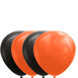 Latexballonger Black/Orange 10pcs