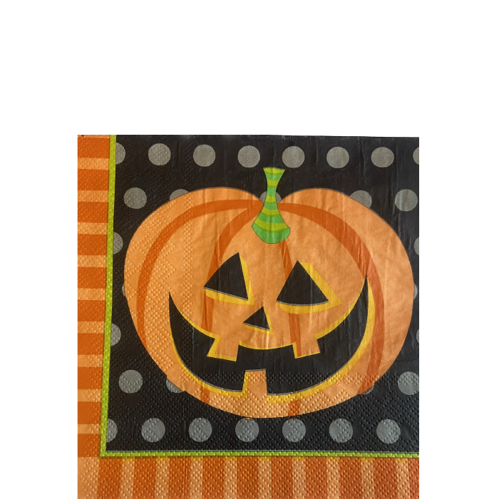 Halloween pumpa svart/orange servetter 12-pack - Lager888