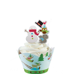 Wilton Jolly Winter, cupcake wraps med picks