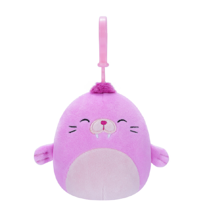Squishmallows Pepper the Pink Walrus, Clip On 9cm