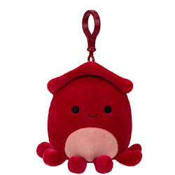 Squishmallows Altman the Red Squid, Clip On 9cm