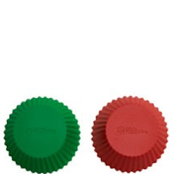 Wilton Muffinsformar, 12 st (silikon) röd/grön