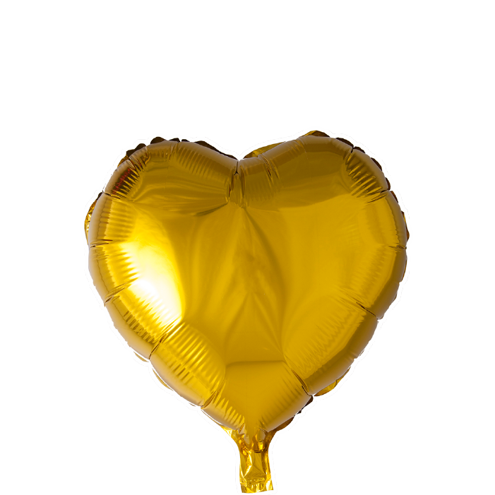 Folieballong Hjärta guld 46 cm