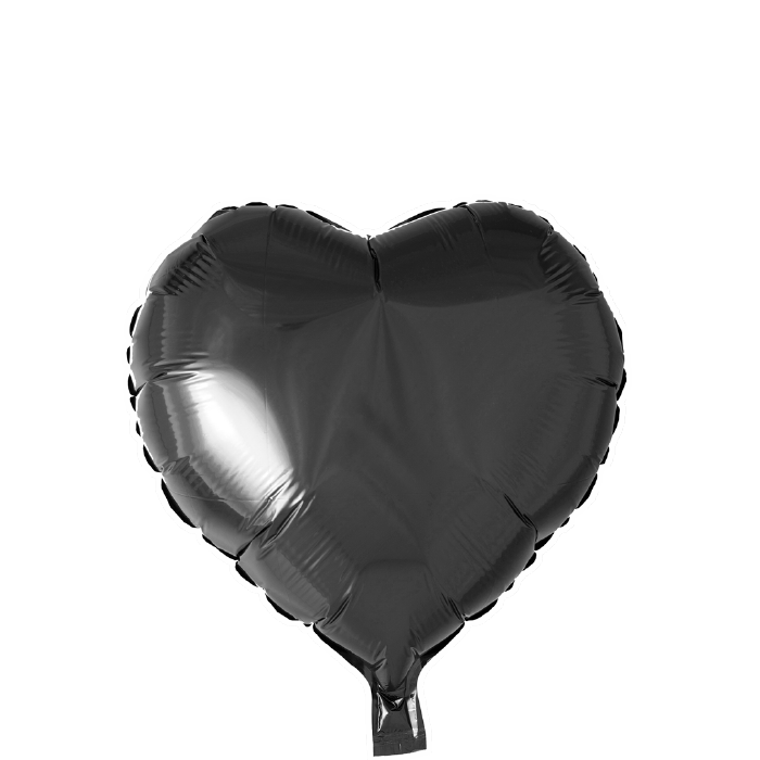 Folieballong Hjärta svart 46 cm