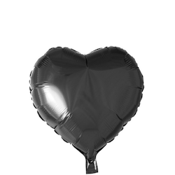 Folieballong Hjärta svart 46 cm