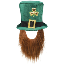 St Patricks Hög Hatt med Skägg