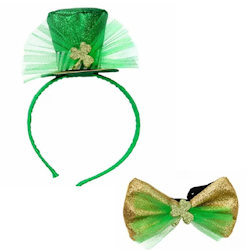St Patricks Day Top Hat diadem och fluga