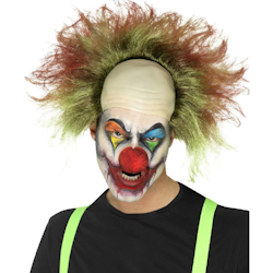 Peruk Blodig grön skallig Top Clown