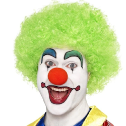 Peruk Clown Grön
