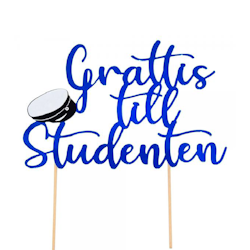 Tårtdekoration Grattis Till Studenten Blå