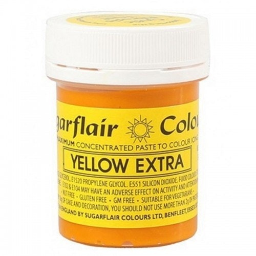 Sugarflair Colours Gul, 42g pastafärg (Yellow Extra)