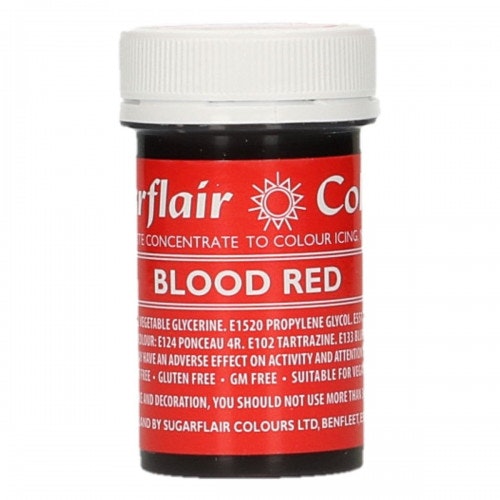 Sugarflair Colours Röd, pastafärg (Blood Red - SC)