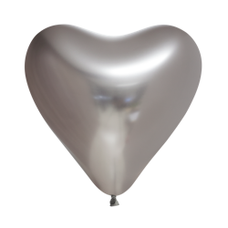 Hjärtballonger Chrome Mirror Silver