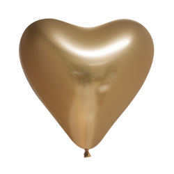 Hjärtballonger Chrome Mirror Guld