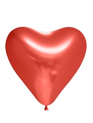 Hjärtballonger Chrome Mirror Röd