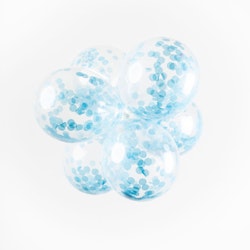 Latexballonger Konfetti Blue 30cm 6st