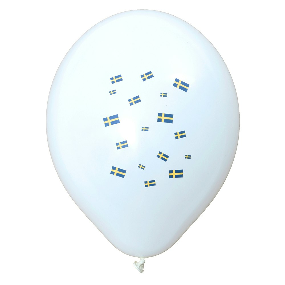 Latexballonger Svenska flaggor 6pcs
