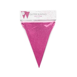 Flaggirlang Glitter Hot pink 20 x 30 cm