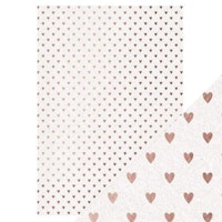 Tonic/Craft Perfect - Foiled Kraft Card - Rose Gold Hearts