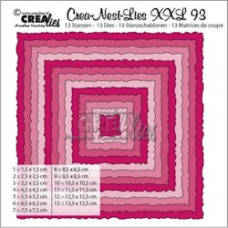 Crealies Crea-Nest-Lies XXL no 93 squares with rough edges
