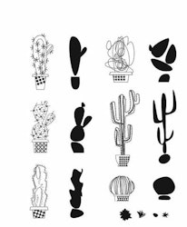 Tim Holtz Cling Stamp “Mod Cactus"