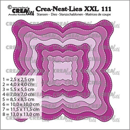 Crealies Crea-nest-dies XXL - Fantasy shape E Stitching line