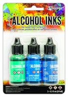 Ranger Alcohol Ink - Kits Teal/Blue Spectrum 3x15ml