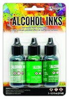 Ranger Alcohol Ink Kits - Mint/Green Spectrum 3x15ml