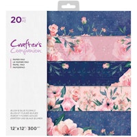 Crafter's Companion Paper Pad 12X12 - Blush & Blue Florals