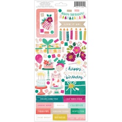 Pink Paislee  Cardstock Stickers - And Many More